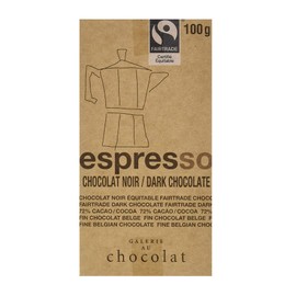 Jelina Chocolatier Fair Trade Chocolate Bar - Espresso 72% Dark Chocolate, 3.52 Oz