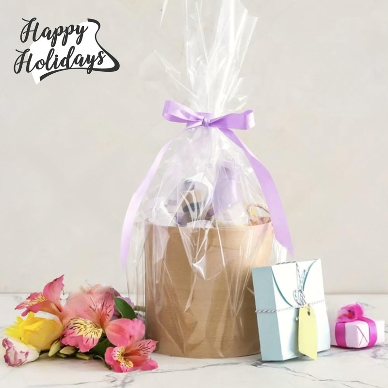 mioule Shrink Wrap Bags for Gift Baskets, 20Pcs 20x24 Inches