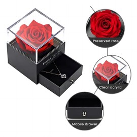 TOPTHEROAD Eterna Caja Regalo con Collar de Corazón, Collar te Amo en 100 Idiomas, Ideal Regalo para Mama, Novia, Esposa, Mujer el Día de Madre, Día de San Valentín