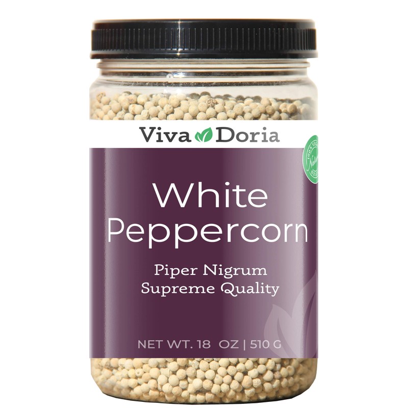 Viva Doria White Peppercorn, Whole White Pepper, 18 Oz For