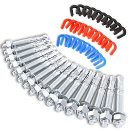 Ustinian 46 Pcs Car Lift Installation Kit with 16 x 3/4" x 5.5" Wedge Anchor Bolts and 30 Leveling Shims (1/4", 1/8", 1/16"), For 2 Post 4 Post Car Lift Precise Leveling Installation