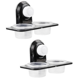 FIBOUND Pack of 2 Reptile Feeder Suction Cup, Gecko Feeder, Crested Gecko Feeding Ledge, Small Gecko Feeding Cups, for Lizard Leopard Geckos and Other Small Pets (Double Bowl)