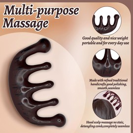 PYEUIFT Pack of 2 dandruff comb, scalp massage comb, energy massage hair comb, hollow tooth comb for dandruff on the scalp, high-quality press hair comb with skin scratch handle, scalp care comb