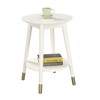 Convenience Concepts Wilson Mid Century Round End Table with Bottom