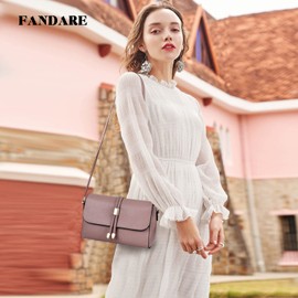 FANDARE Elegant Shoulder Bag Women's Shoulder Bag Women Crossbody Bag Women's Shoulder Strap Women Evening Bag City Bag Travel Handbag Waterproof PU Leather, Pink (pink A), Elegant, fashionable
