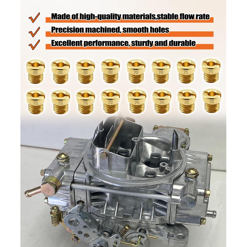 Carburetor Main Jet Kits (Thread size: 1/4"-32) compatible with Holley