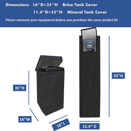 CHENGNAN Water Softener Cover for Outside Units,Brine Tank Cover(16’’D×35’’H)+Filter Tank Cover(11.4’’D×55’’H),Cover for Water Softener,Water Softener Cover Waterproof,Water Softener Cover Outdoor