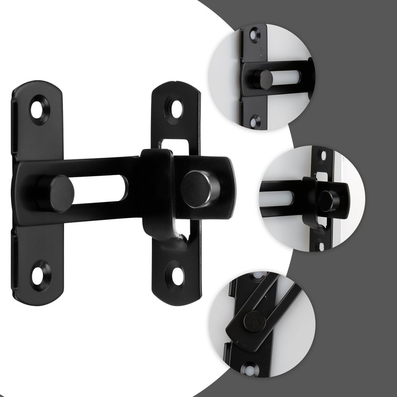 Luckious 90 Degree Flip Sliding Barn Door Lock - Stainless