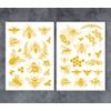 GSS Designs 2 Sheets Gold Bee Rub On Transfers for
