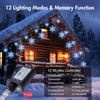 Minetom Christmas Snowflake Lights - 13ft 192LED Snowflake Icicle Lights