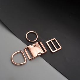 Bytiyar 8 pcs Rose Gold Assorted 1 inch(25mm) Zinc Alloy Metal Buckles Fasteners for Webbing Nylon Strap Belt Sewing DIY Accessories
