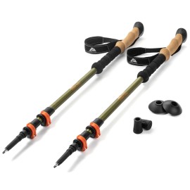 Unbranded Aluminum Adjustable Quick Lock Trekking Poles with Cork Grip, 2 Hiking Poles