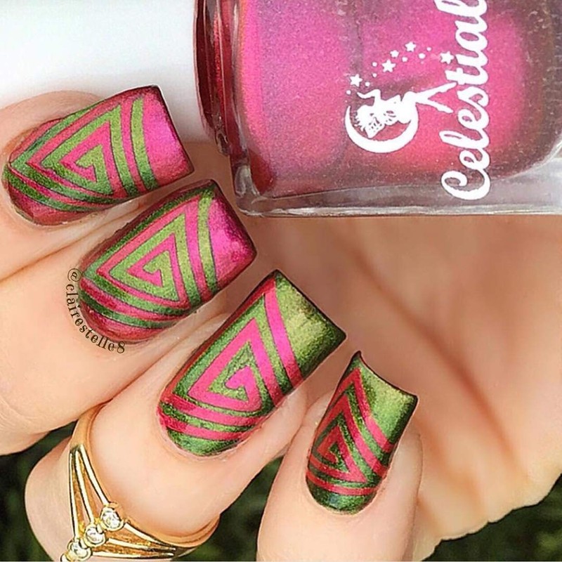 Whats Up Nails - Triangle Spiral Vinyl Tape Stencils for