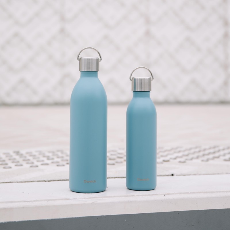 Qwetch - Water Bottle 600 ml Stainless Steel Blue Active