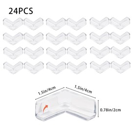 24 Pack Corner Protectors Child Safety Baby Proofing Guards Protector Proofing Edge Guards Table Furniture Guards Baby Proof Corners and Edges Transparent Edge Protection Sharp Guard Child Toddlers