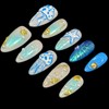 Ocean Theme Press On Nails, Medium Almond Shape, 3D Jellyfish