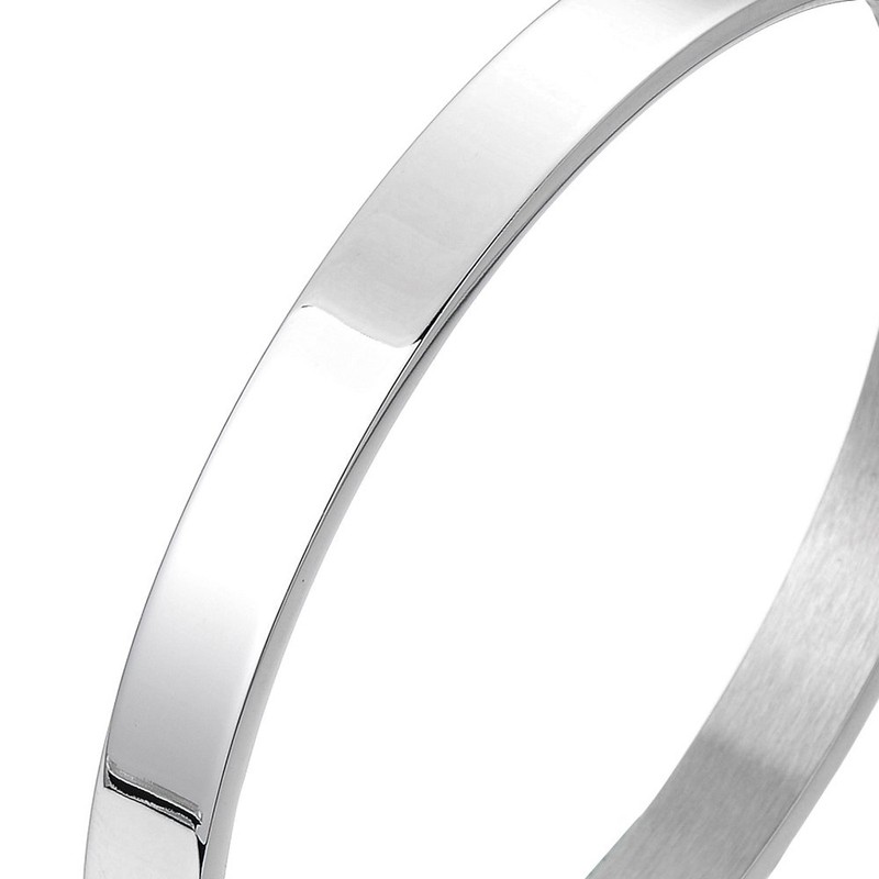 COOLSTEELANDBEYOND 20CM Classic Stainless Steel Bangle Bracelet for Men Women