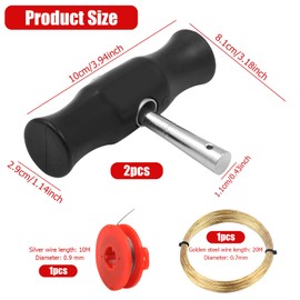 Abnaok Car Windshield Removal Tool, Windscreen Removal Tool Kit Windscreen Window Glass Cutting Wire with 2 PCS T-shaped Handles