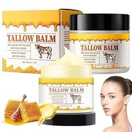 YIVANNUO 2PCS Tallow and Honey Balm Hydrating Face Moisturizer for All Skin Types 60g