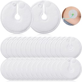 Paquete de 56 fundas de botón de tubo G, soporte de almohadillas de tubo peritoneal, suministros de tubo de alimentación abdominal, almohadillas de algodón suave absorbentes, almohadillas de lactancia, accesorios de tubo de clavija, blanco, 3 pulgadas