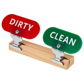 Clean Dirty Sign, 2 Pcs Laundry Basket Clean & Dirty Labels Red and Green Stainless Steel Laundry Tags Indicator for Inside The Dishwasher-Laundry Basket Tags