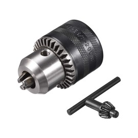 uxcell Drill Chucks, 1/2-20UNF Threaded 1.5-13mm Capacity Y45 Steel with Chuck Key for Electric Impact Corded Cordless Drill