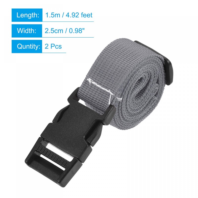 sourcing map Luggage Strap, 1.5m Length Adjustable Suitcase Belt with