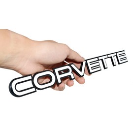 1Pc 84-89 Corvette Rear Bumper Emblem 3D Badge Letters Nameplate 14064531 Replacement for Corvette (Silver Black)