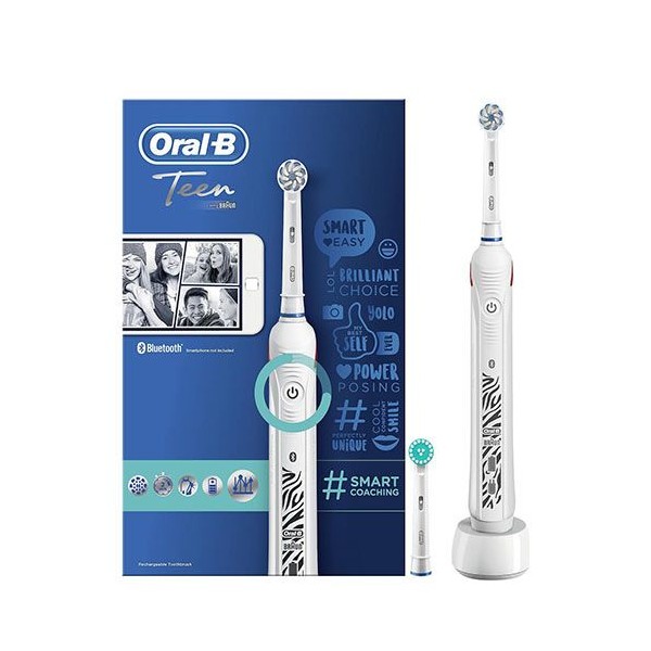 Oral-B Teen Smart Coaching Zebra White Electric Toothbrush 1 Item