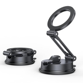 Meifigno Magnetic Car Smartphone Holder, Compatible with Car Smartphone Stand, MagSafe, Super Strong Suction, Vacuum Suction Cup, Mobile Holder, Multi-Angle Adjustment, 360° Rotation Base, Car Holder,