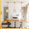 Poemoon Gold Glass Pendant Light 1-Pack Modern Flower Small Ceiling