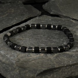 Unbranded Dainty Black Silver Hematite Beads Bohemian Healing Protection Stretch Bracelet
