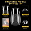 BORN PRETTY Nail Tips Short Clear Tips 288pcs Translucent Nail