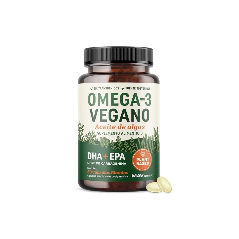 Omega Vegano Aceite Algas Dha Epa Origen Vegetal Gmo