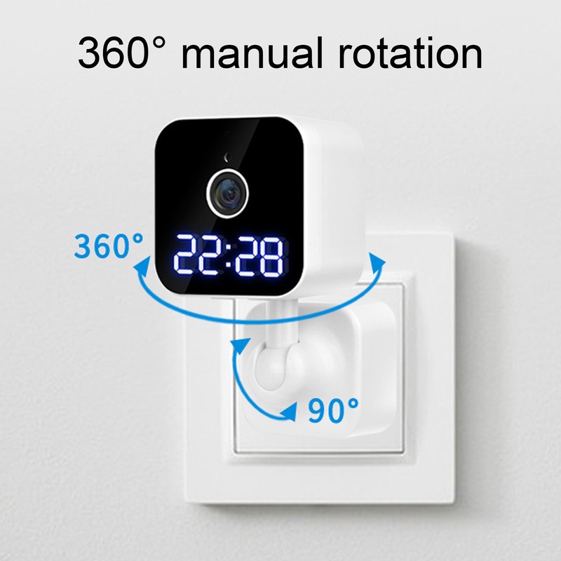 Plug in Smart Security Camera with Clock 1080p Image Night