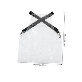 FOMIYES Clear Apron With Pockets Transparent Hair Salon Apron For Stylists Adjustable And Waterproof Work Apron Ideal For Hairdressers Beauty Salons And Home Use