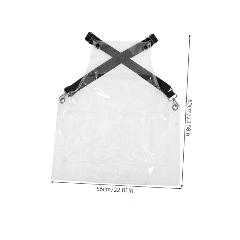FOMIYES Clear Apron With Pockets Transparent Hair Salon Apron For