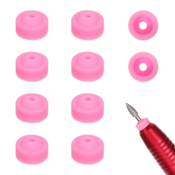 Garneck 10pcs Nail Drill Bits Holder Professional Drill Nail Dust