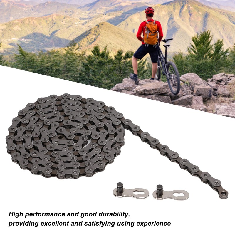9 Speed Bike Chain, Manganese Steel Construction with Quick Connect