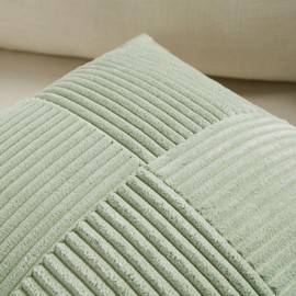 FDTERN Pack of 1 Sage Green Cushion Cover, 40 x 80 cm, Soft Corduroy Cushion Cover, Decorative Cushion Cover, Sofa Cushion, Decorative Cushion, Boho Decoration for Sofa, Bedroom, Living Room, Balcony