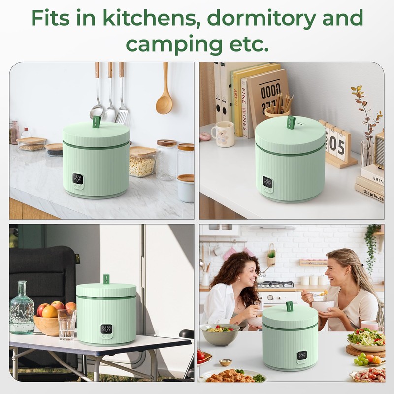Compact Mini Rice Cooker Small Kitchen 3-Cup (Uncooked) / 6-Cup