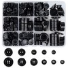 Pack of 404 Resin Buttons 2-Hole and 4-Hole Black Buttons