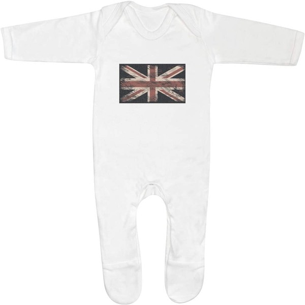 Azeeda 3-6 Month 'British flag ' Baby Romper Jumpsuit/Sleep Suit