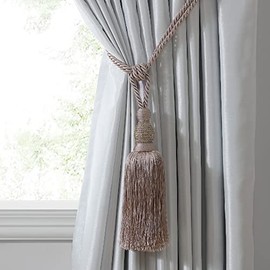 Elrene Home Fashions Julia Rhinestone Tassel Curtain Tieback, 26", Mauve