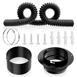 Hon&Guan Dryer Vent Connector, High Quality Iron Twist Lock Dryer Vent Wall Plate with Quick Connect & Disconnect, Fits 4 Inch Ducting for HVAC Ventilation, with 8 Feet Hose and Tape