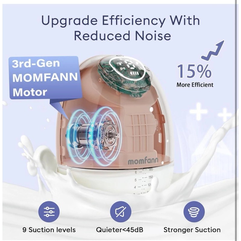 Momfann Electric Breast Pump Kit - Wearable, Hands-Free APP Control
