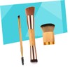 Ipetboom 3pcs Bamboo Handle Nylon Bristles Powder Brush for Cosmetics