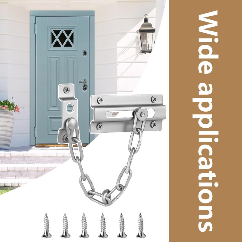 Internal Door Chain Lock - Durable Door Reinforcement Chain for