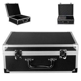 Large Tattoo Case Tattoo Kit Box - AluminumTraveling Convention Carry Case (Black) (Black)