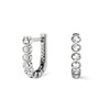 Radley Womens Silver Plated Stone Set Half Hoop Huggie Earrings
